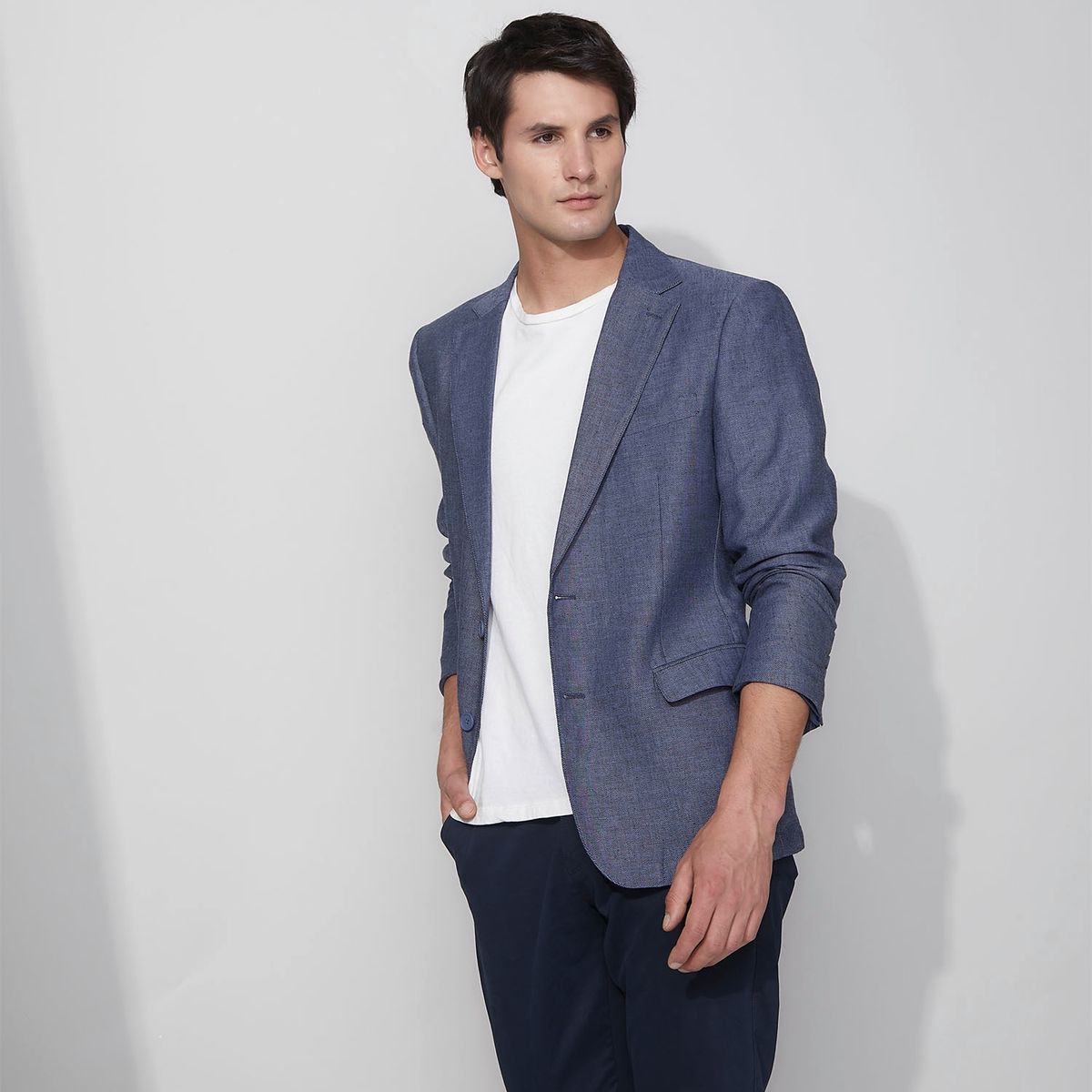 BASEMENT - Chaqueta De Vestir Formal Slim Fit Lino Hombre Basement