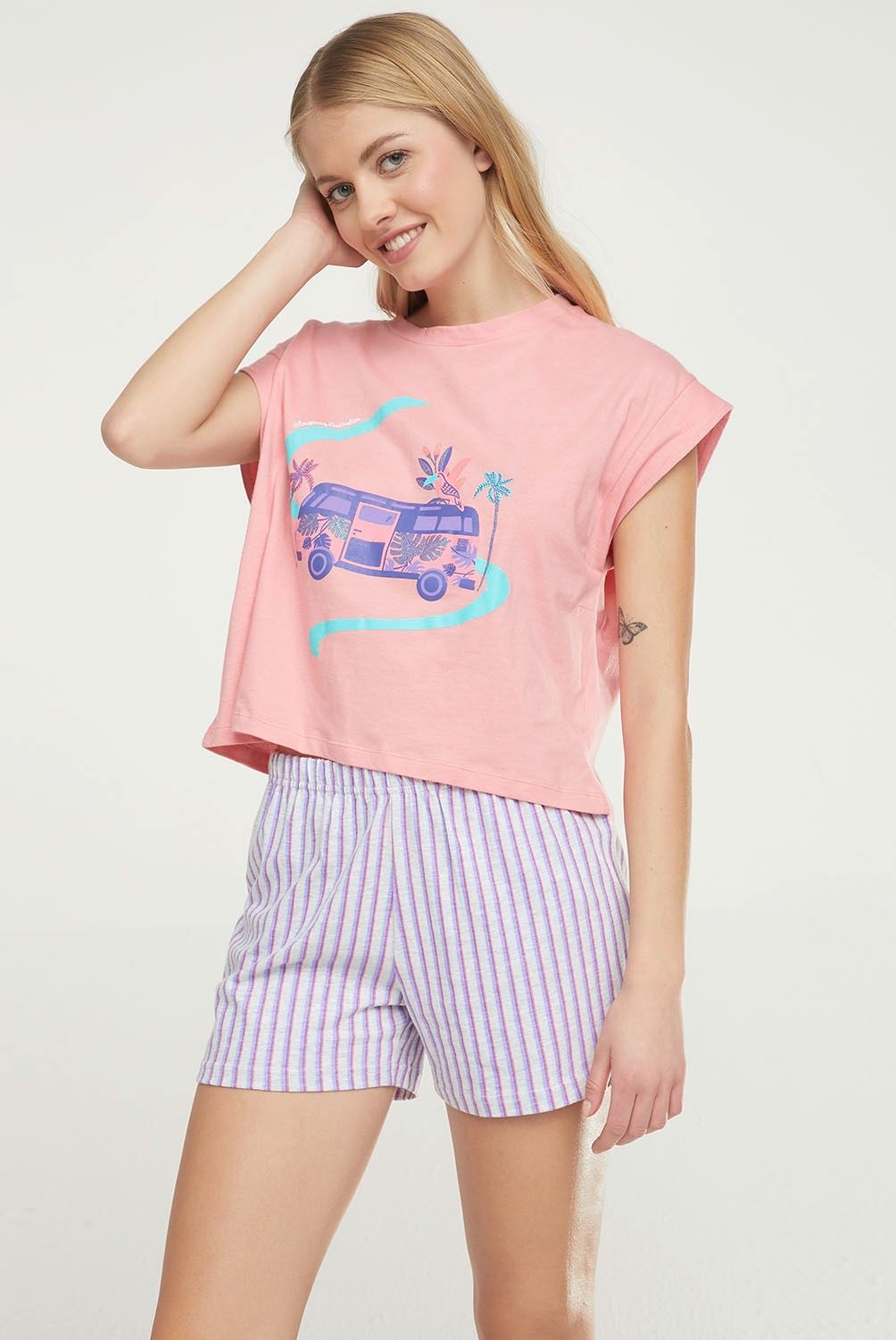 SYBILLA - Polera Pijama Mujer Sybilla