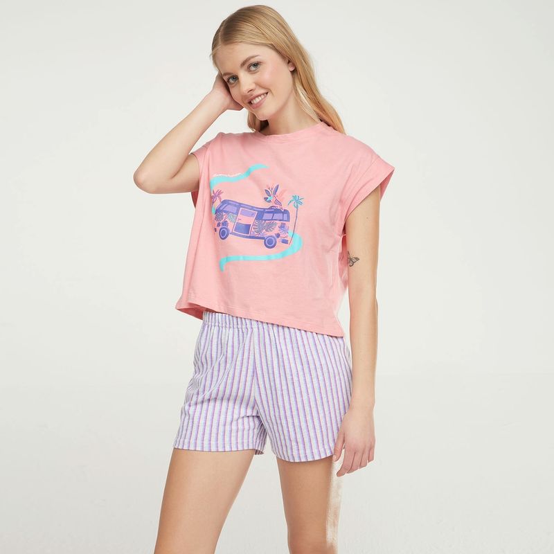 SYBILLA - Polera Pijama Mujer Sybilla