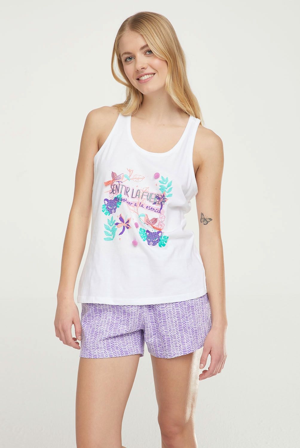 SYBILLA - Polera Pijama Mujer Sybilla