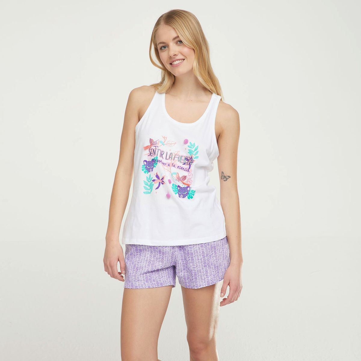 SYBILLA - Polera Pijama Mujer Sybilla