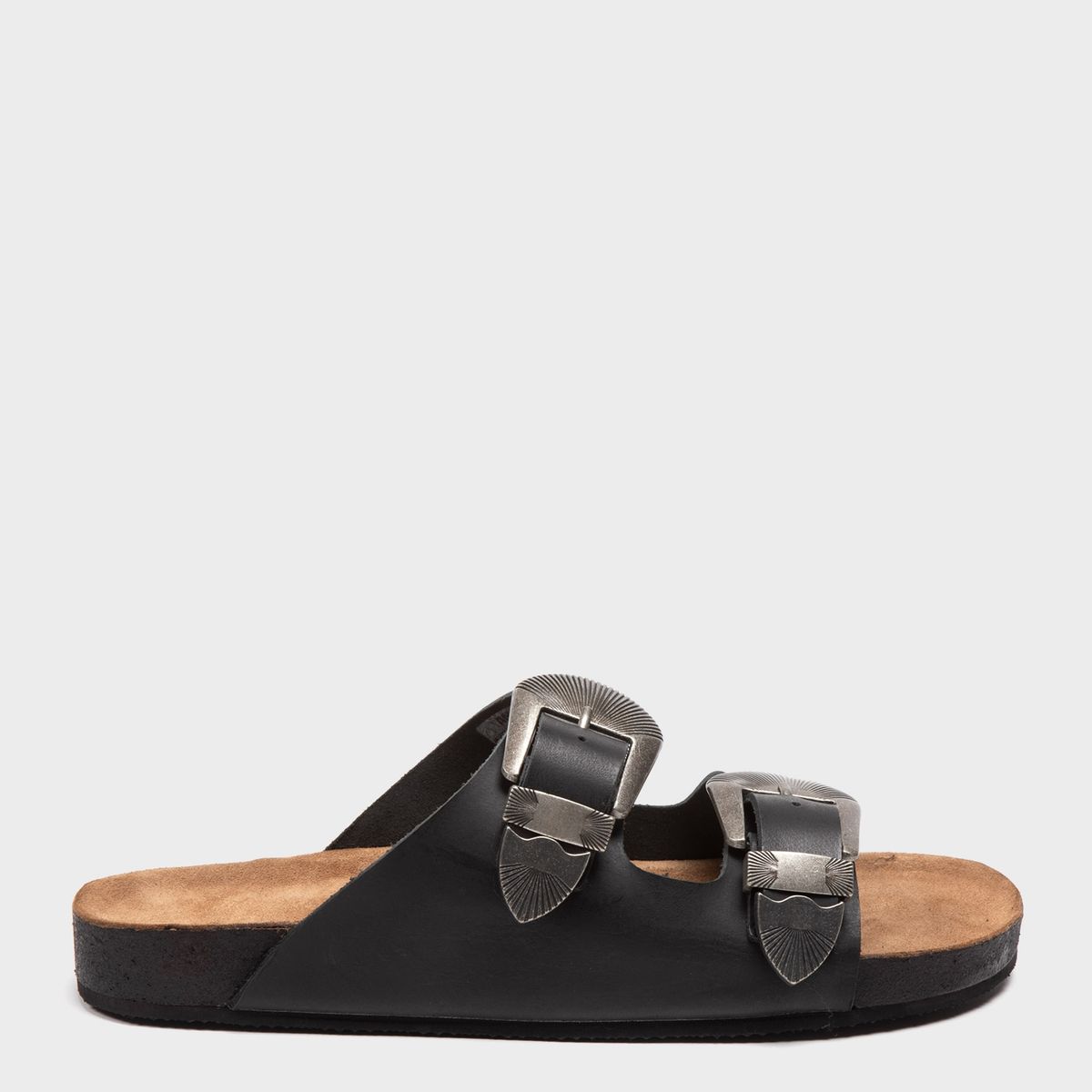 AMERICANINO - Sandalia Mujer Cuero Negro Americanino