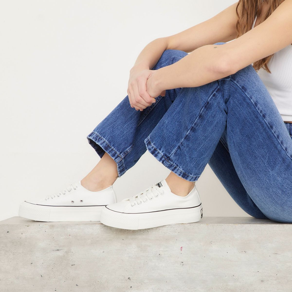 AMERICANINO - Zapatilla Urbanas Mujer con Plataforma Blancas Americanino