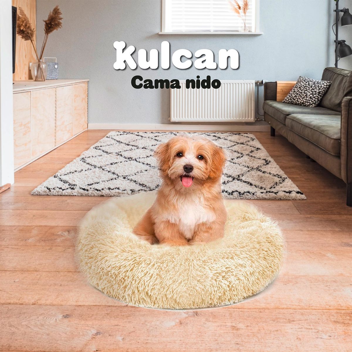 KULCAN - Cama para Perros Medianos Donut Talla L 60 cm Kulcan