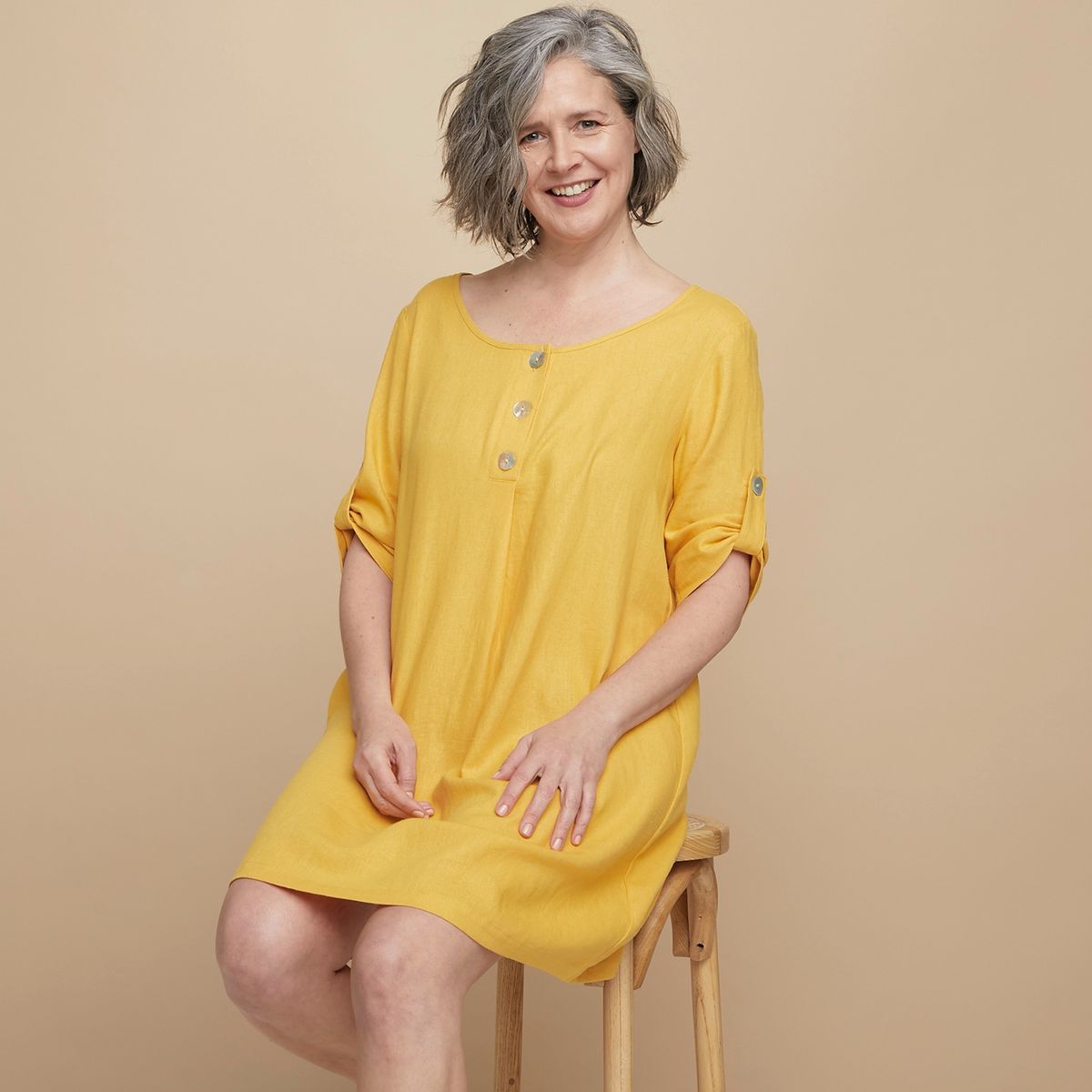 S COCCI - Stefano Cocci Vestido Corto Lino Mujer