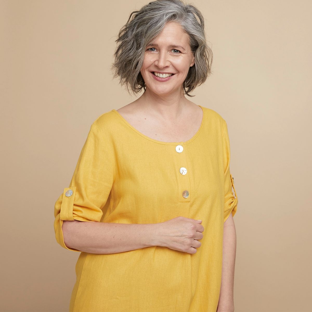 S COCCI - Stefano Cocci Vestido Corto Lino Mujer