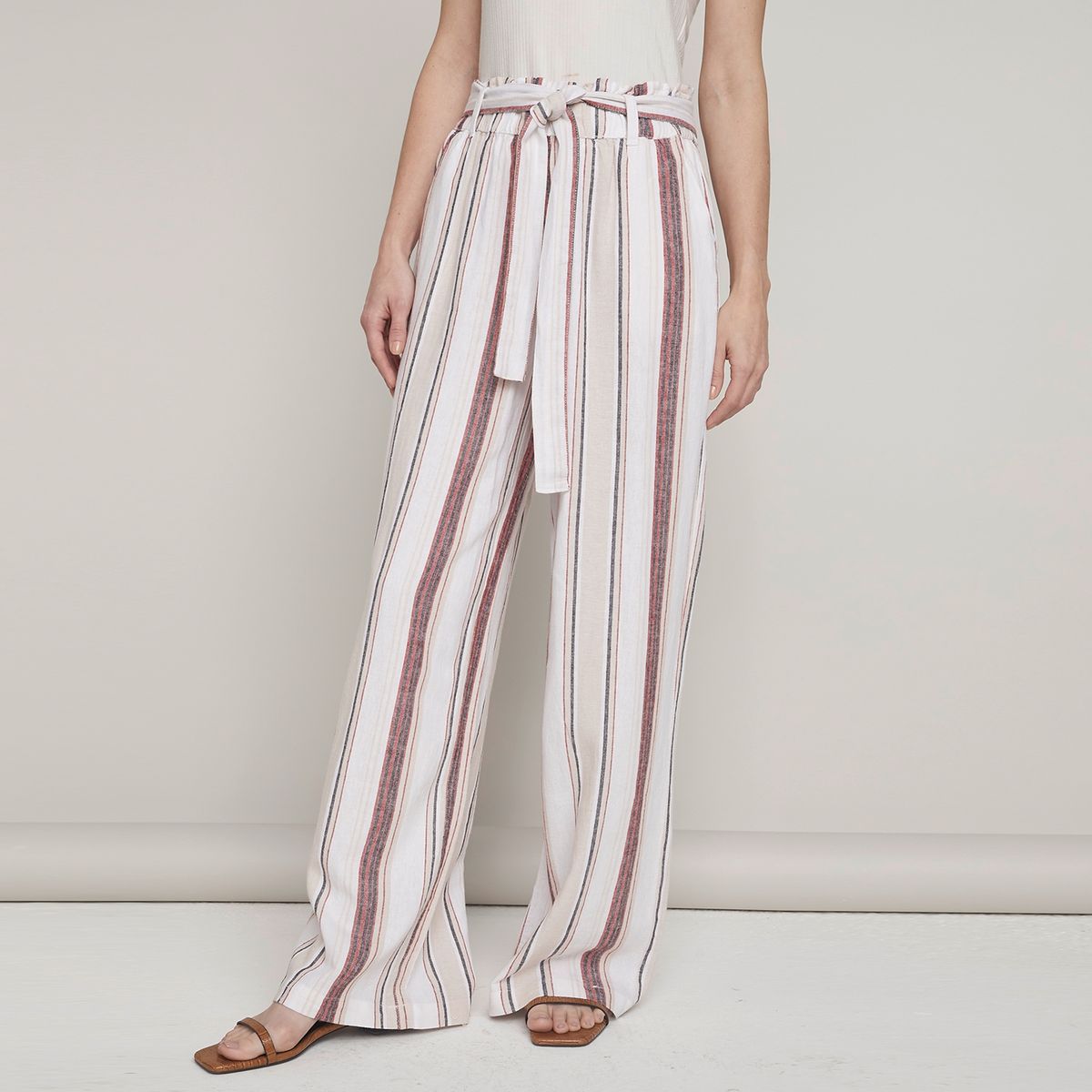 ELLE - Pantalón Palazzo Tiro Alto Mujer Elle
