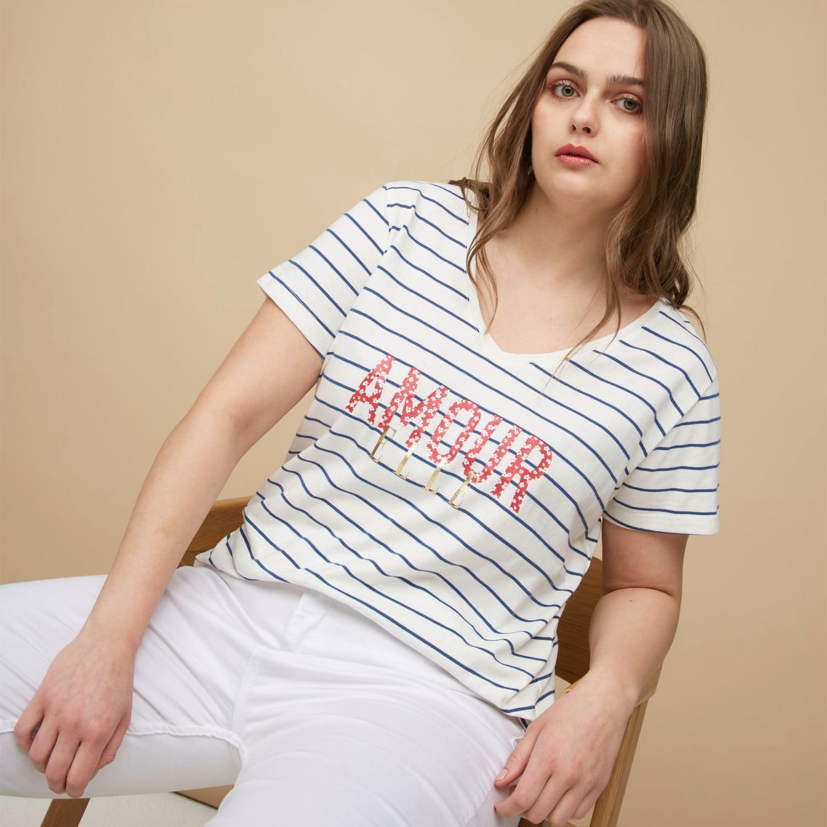 ELLE - Elle Polera Manga Corta Algodón Mujer