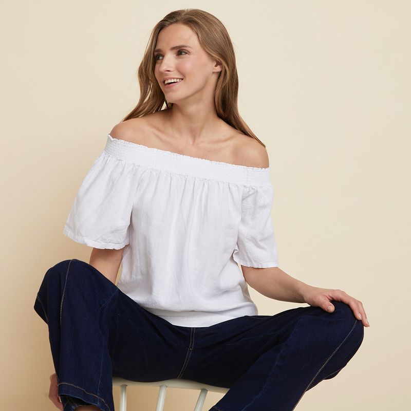 ELLE - ELLE Blusa Lino Mujer