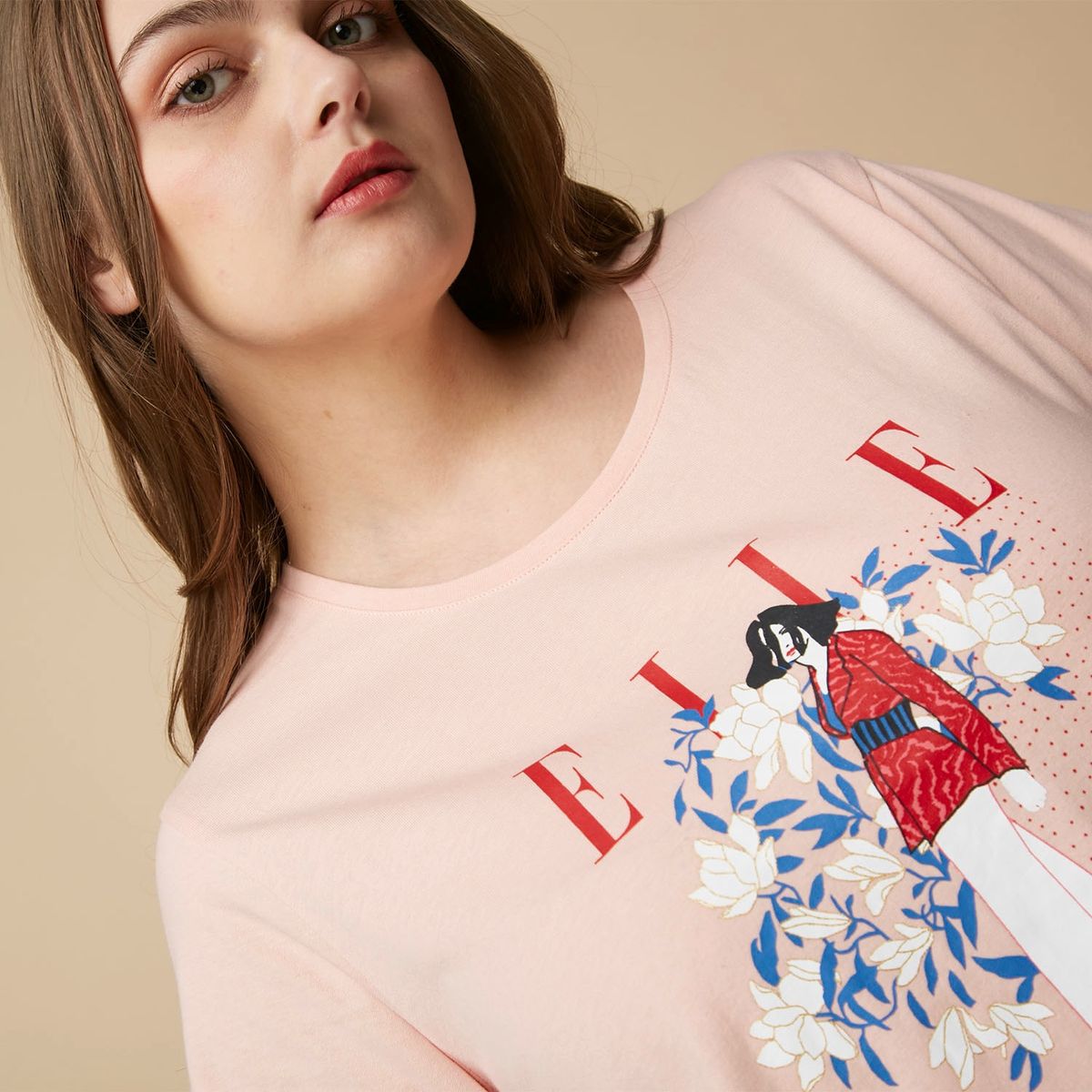 ELLE - Elle Polera Manga Corta Algodón Mujer