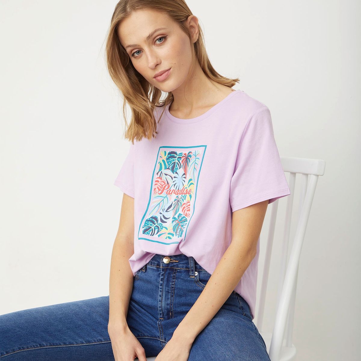 UNIVERSITY CLUB - University Club Polera Manga Corta Algodón Mujer