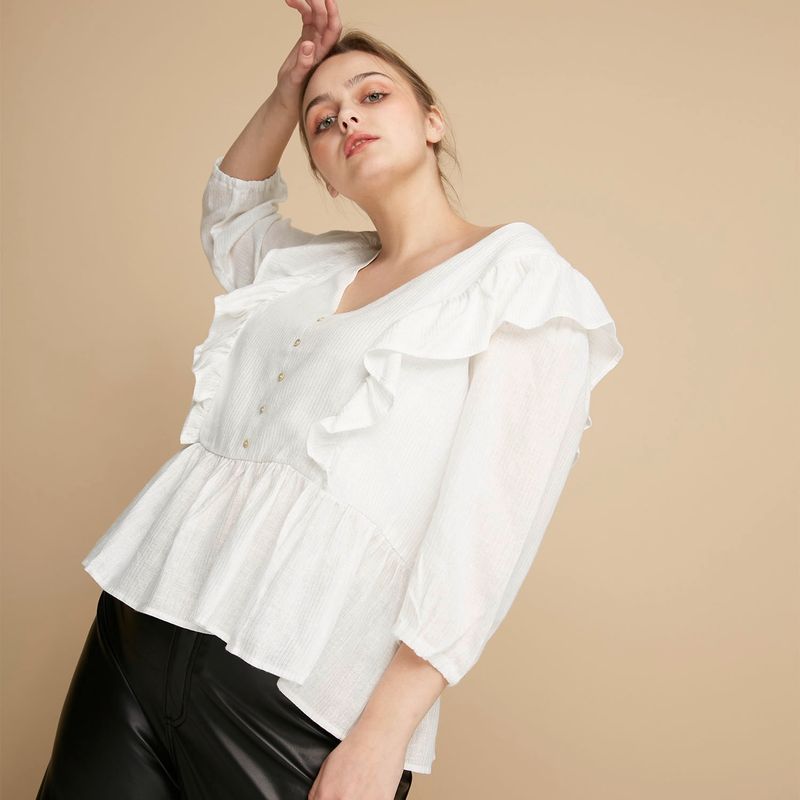 BASEMENT - Basement Blusa Lino Mujer