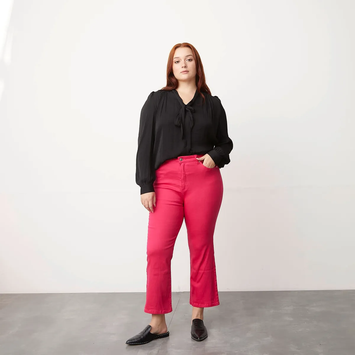 BASEMENT - Jeans Straight Tiro Alto Mujer Basement