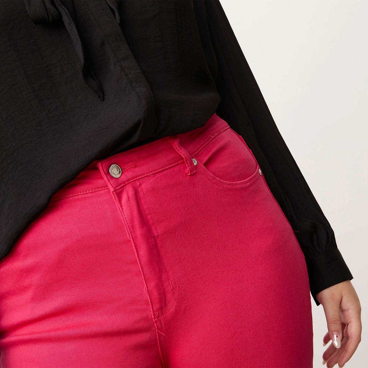 BASEMENT - Jeans Straight Tiro Alto Mujer Basement