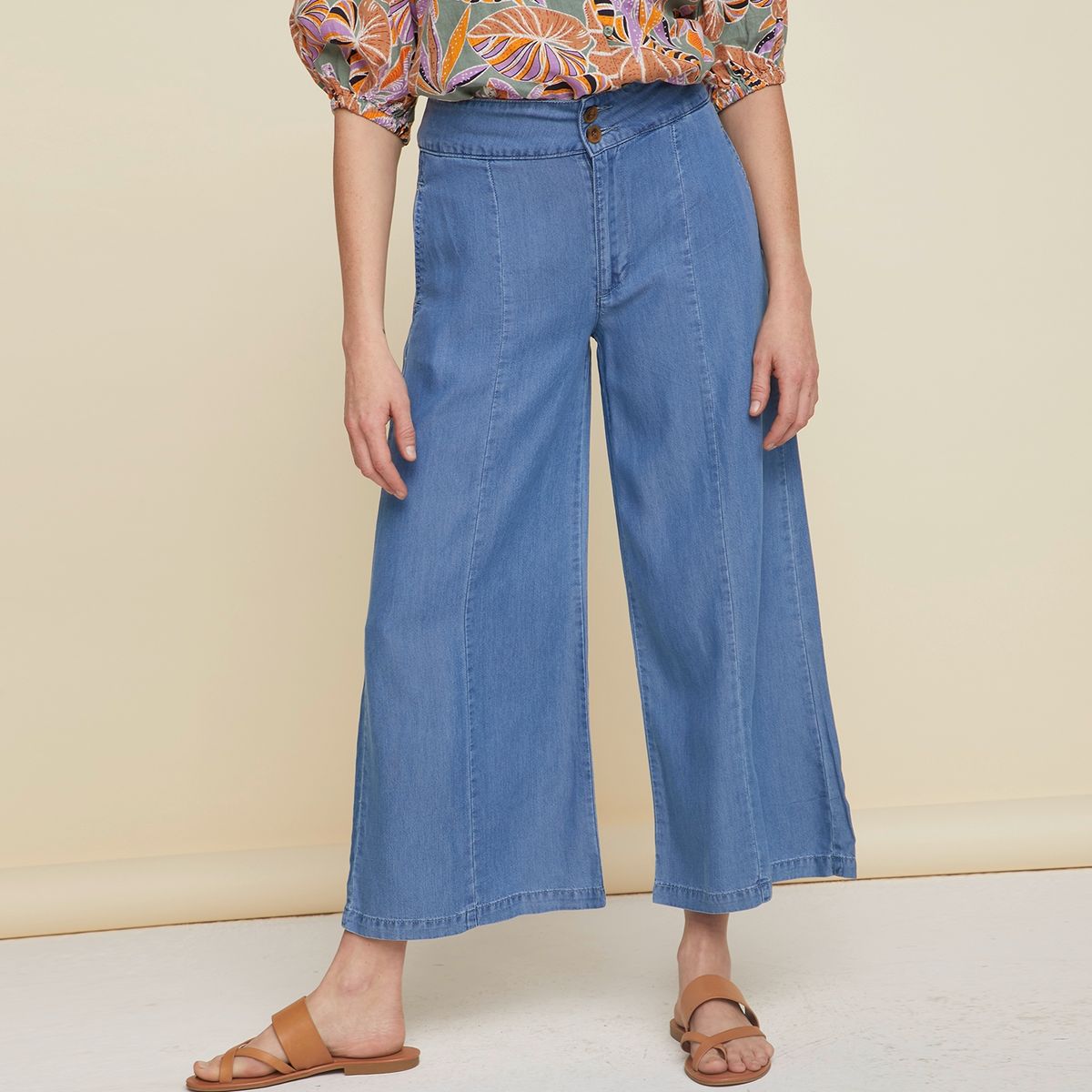 UNIVERSITY CLUB - University Club Pantalon Culotte Tiro Medio Mujer