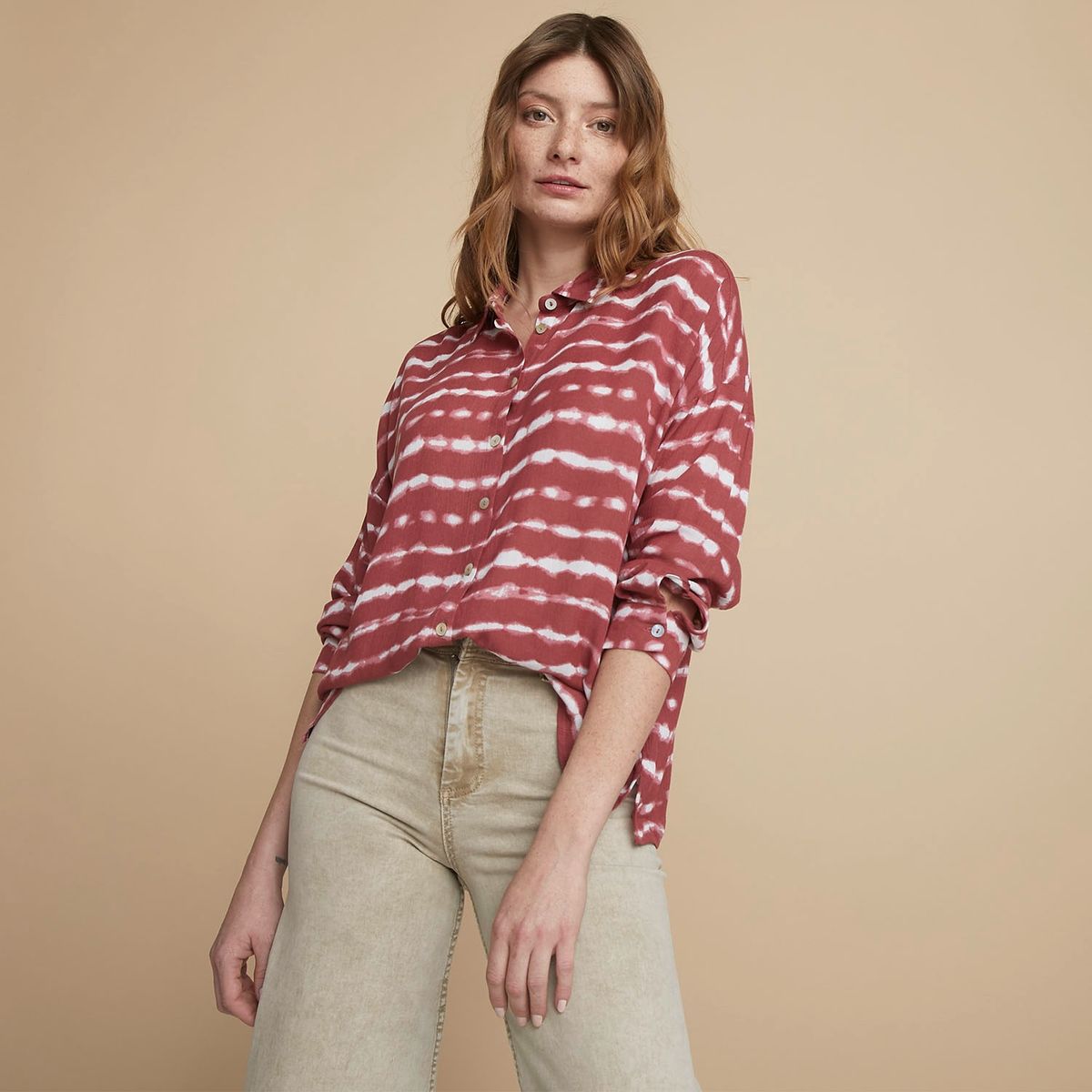 UNIVERSITY CLUB - University Club Blusa Manga Larga Viscosa Mujer