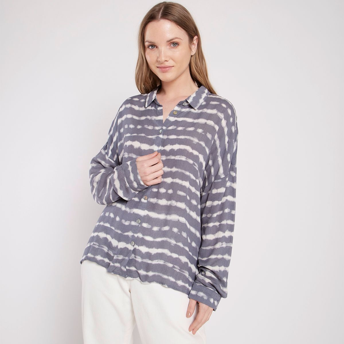 UNIVERSITY CLUB - University Club Blusa Manga Larga Viscosa Mujer