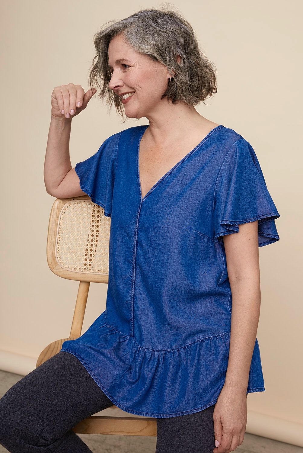S COCCI - Blusa Manga Corta Tencel Mujer S Cocci