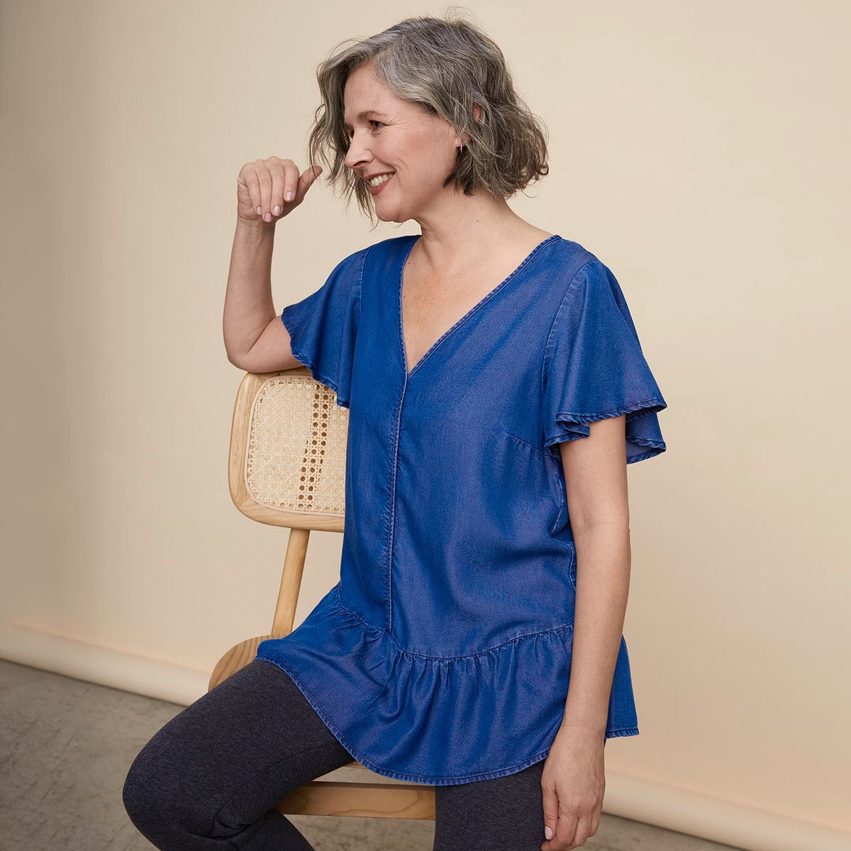 S COCCI - Blusa Manga Corta Tencel Mujer S Cocci