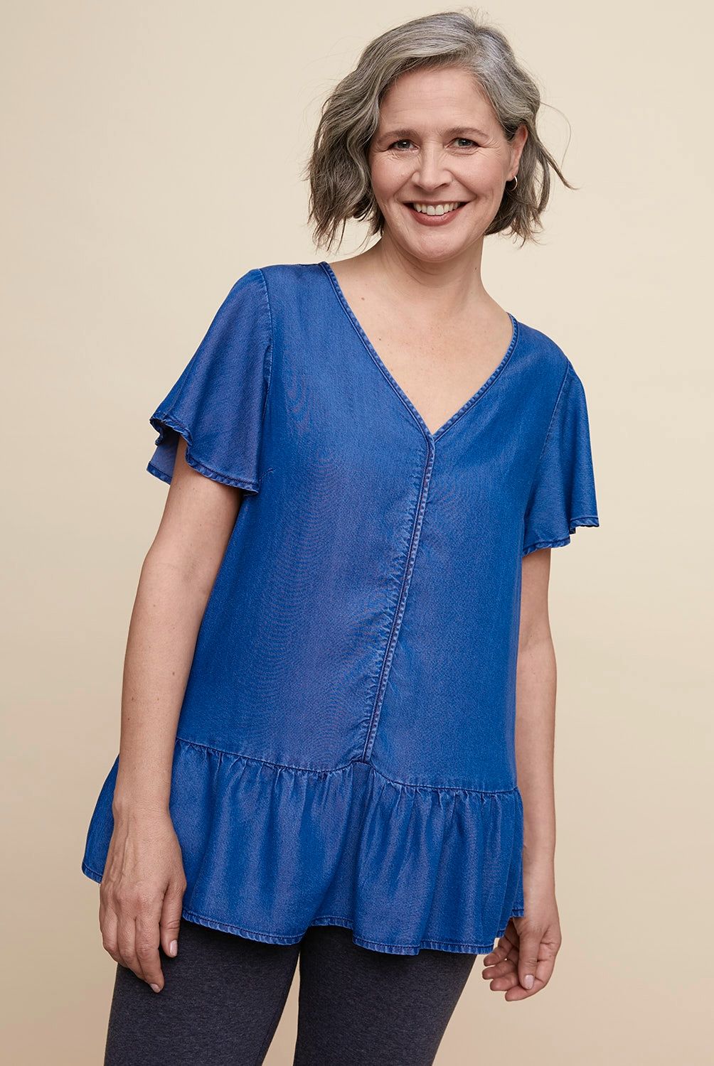 S COCCI - Blusa Manga Corta Tencel Mujer S Cocci