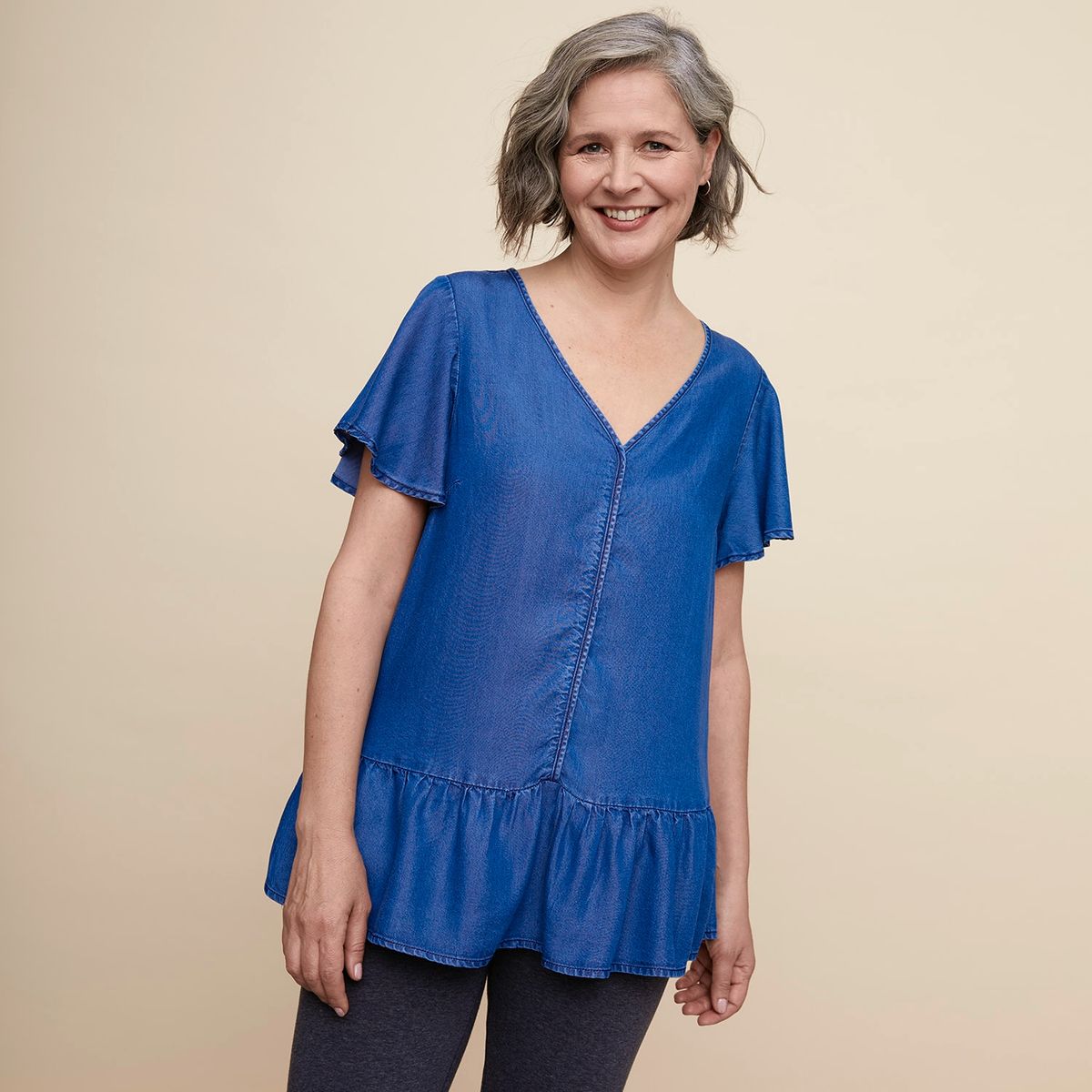 S COCCI - Blusa Manga Corta Tencel Mujer S Cocci