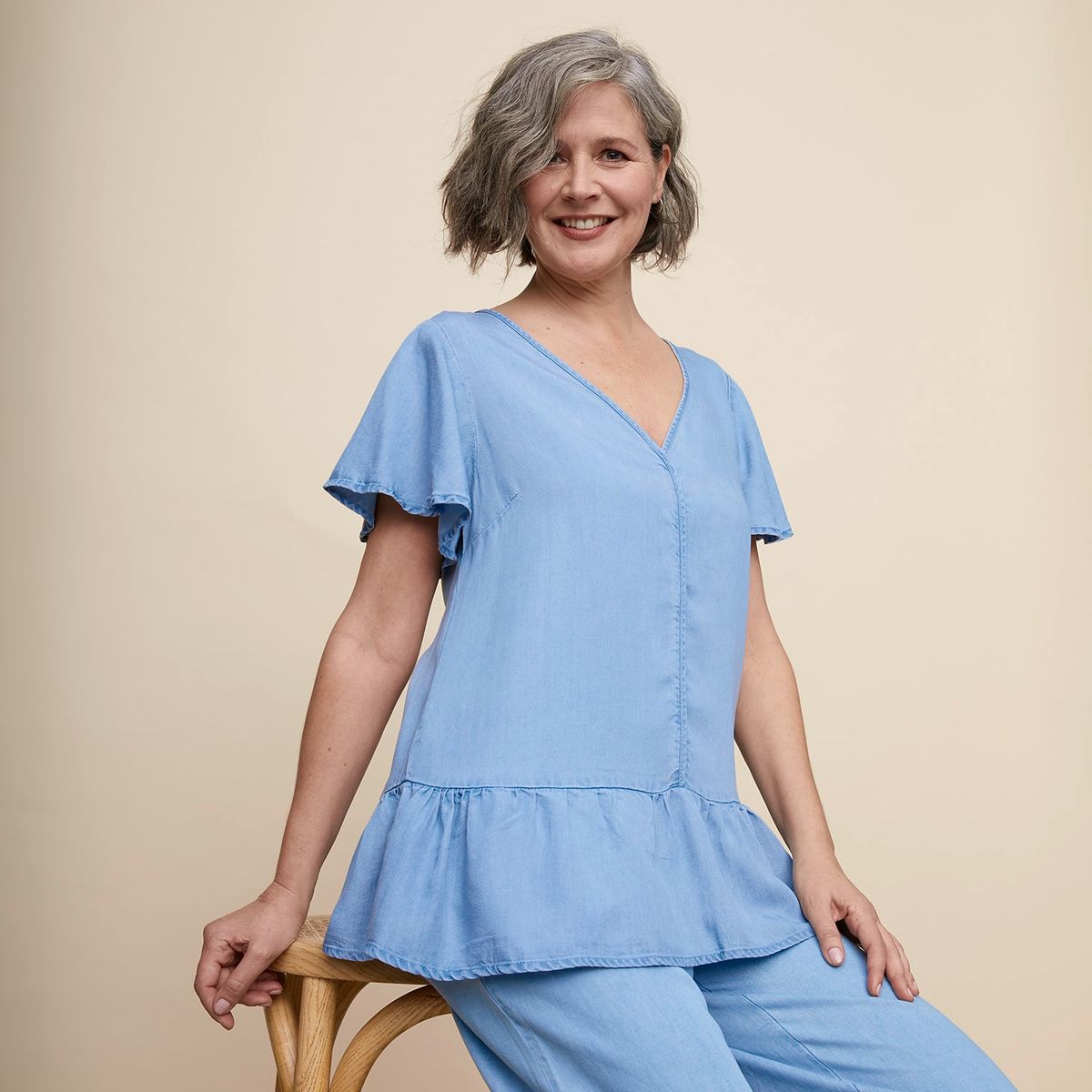 S COCCI - Blusa Manga Corta Tencel Mujer S Cocci