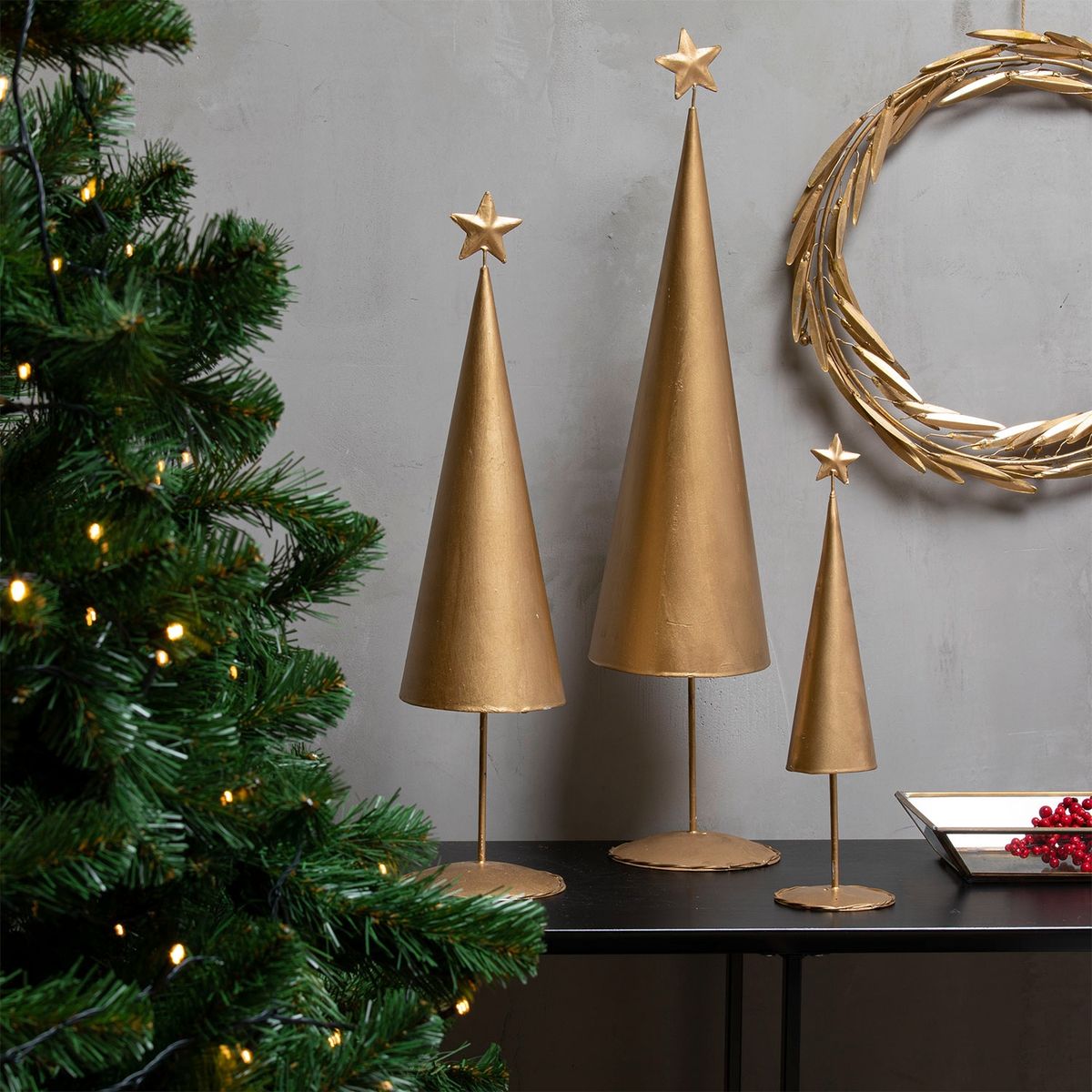 MICA - FIGURA ÁRBOL 44X11 CM METAL DORADO MICA