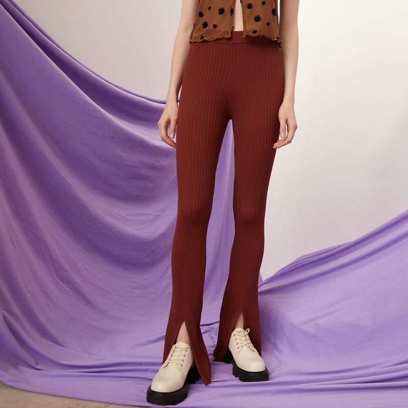 SYBILLA - Pantalón Flare Tiro Alto Mujer Sybilla