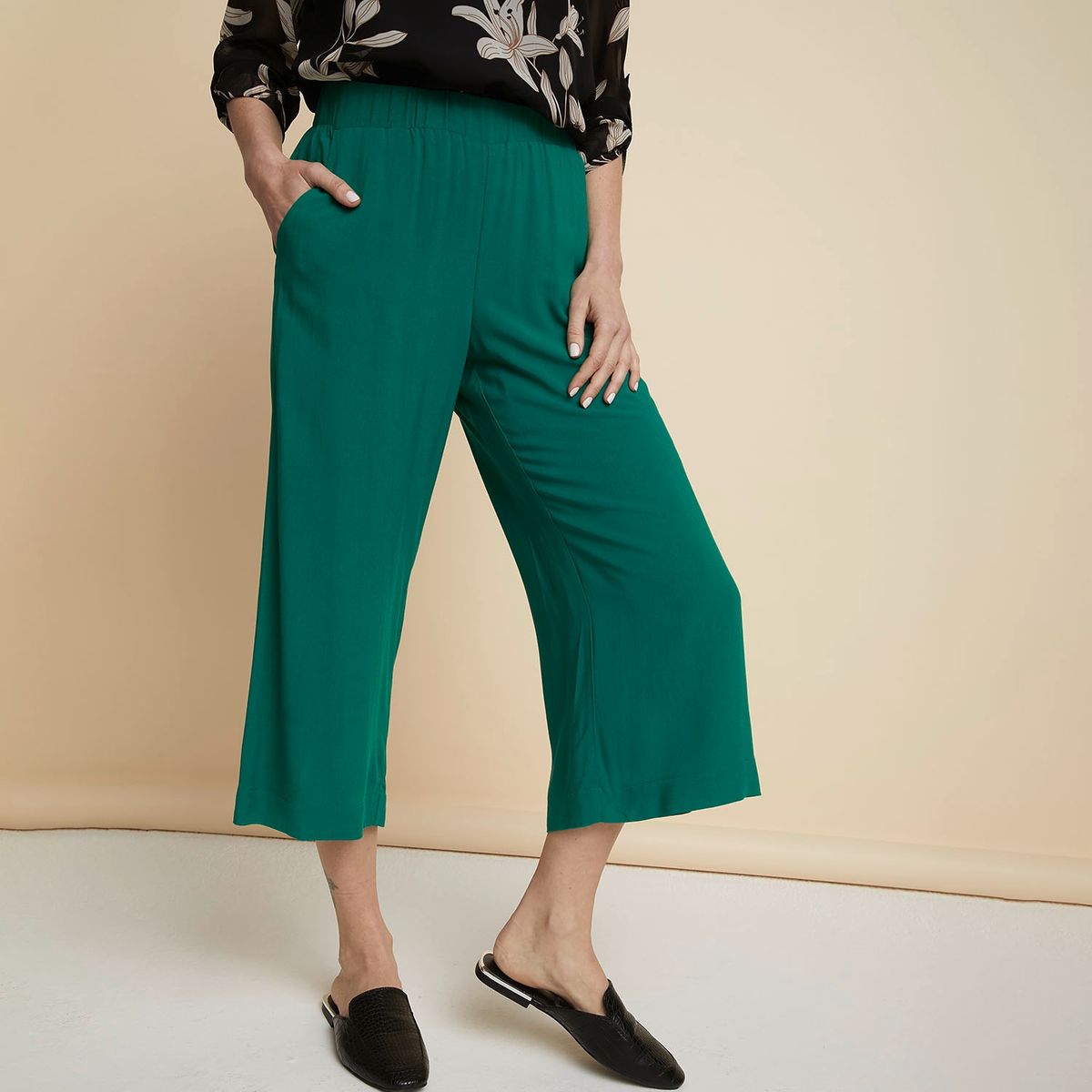 S COCCI - Pantalón Culotte Tiro Alto Mujer Stefano Cocci