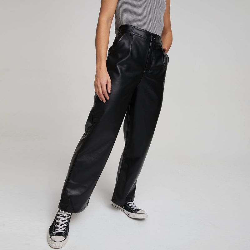 Pantalon Ecocuero Mujer Palazzo Ecocuero BASEMENT Pantalón Palazzo