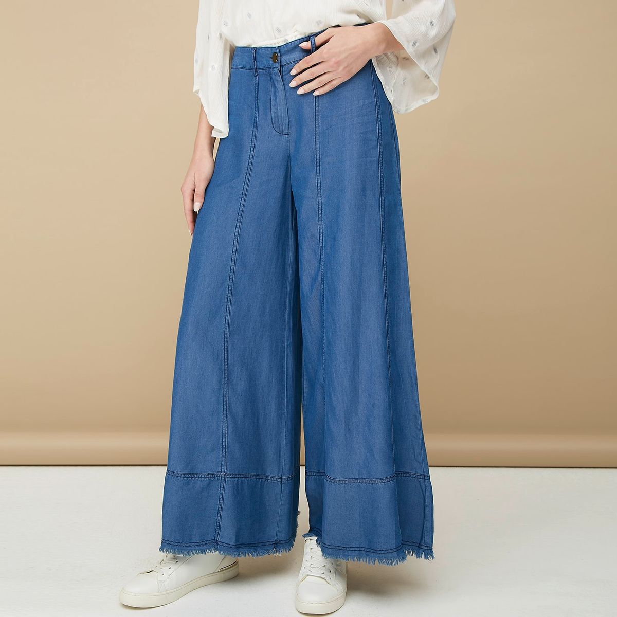 UNIVERSITY CLUB - University Club Pantalón Palazzo Tiro Alto Mujer