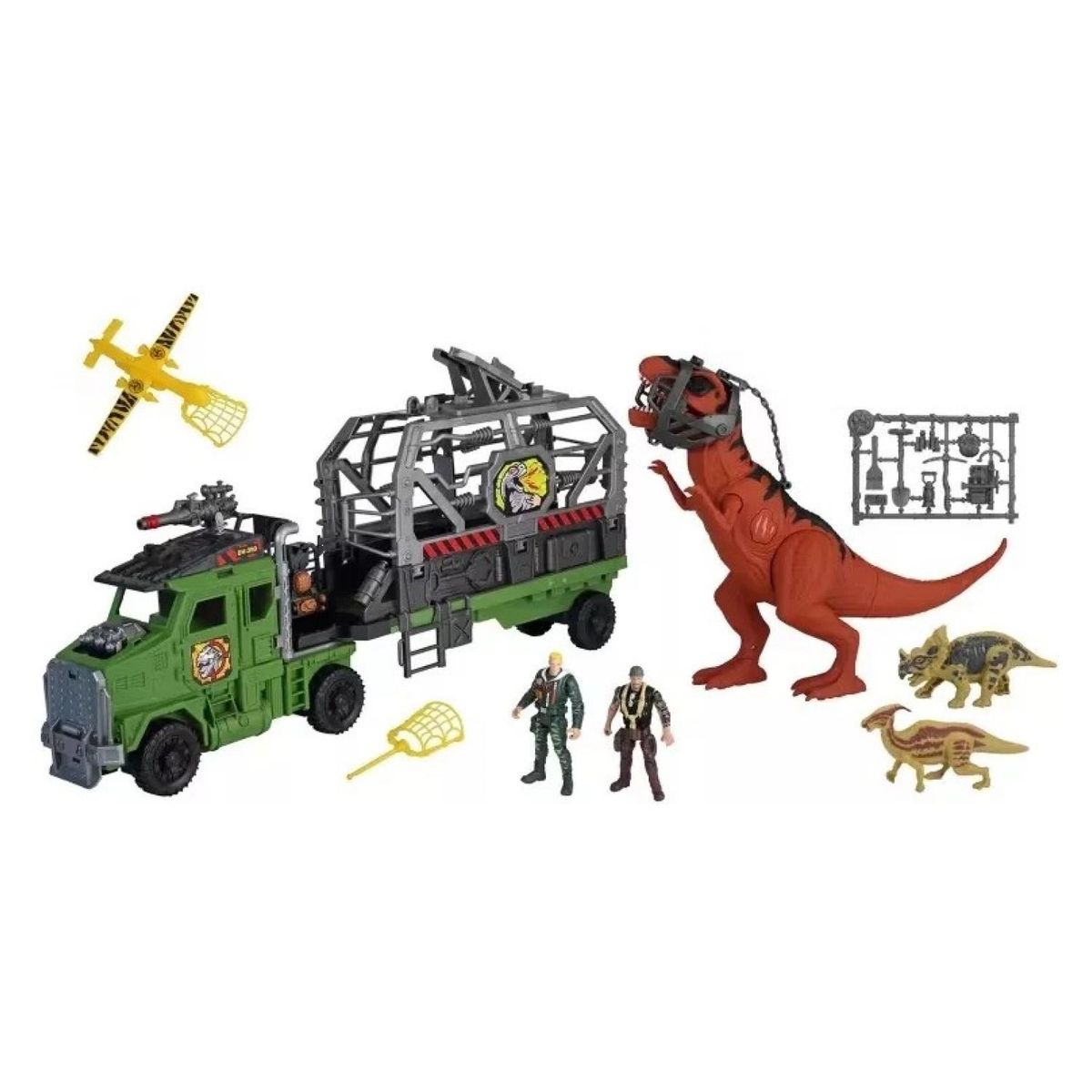 DINO VALLEY - Camión Transportador Dinosaurio T-Rex Con Luz Y Sonido Dino Valley