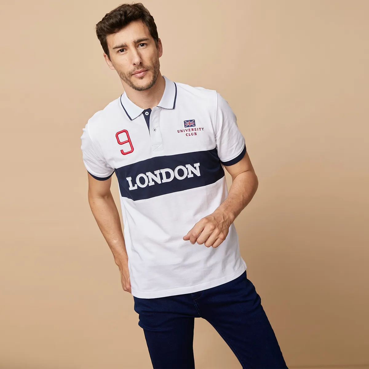 UNIVERSITY CLUB - University Club Polera Manga Corta Algodón Hombre