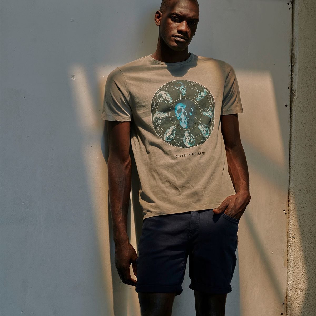 BASEMENT - Polera Manga Corta Hombre Basement con Estampado