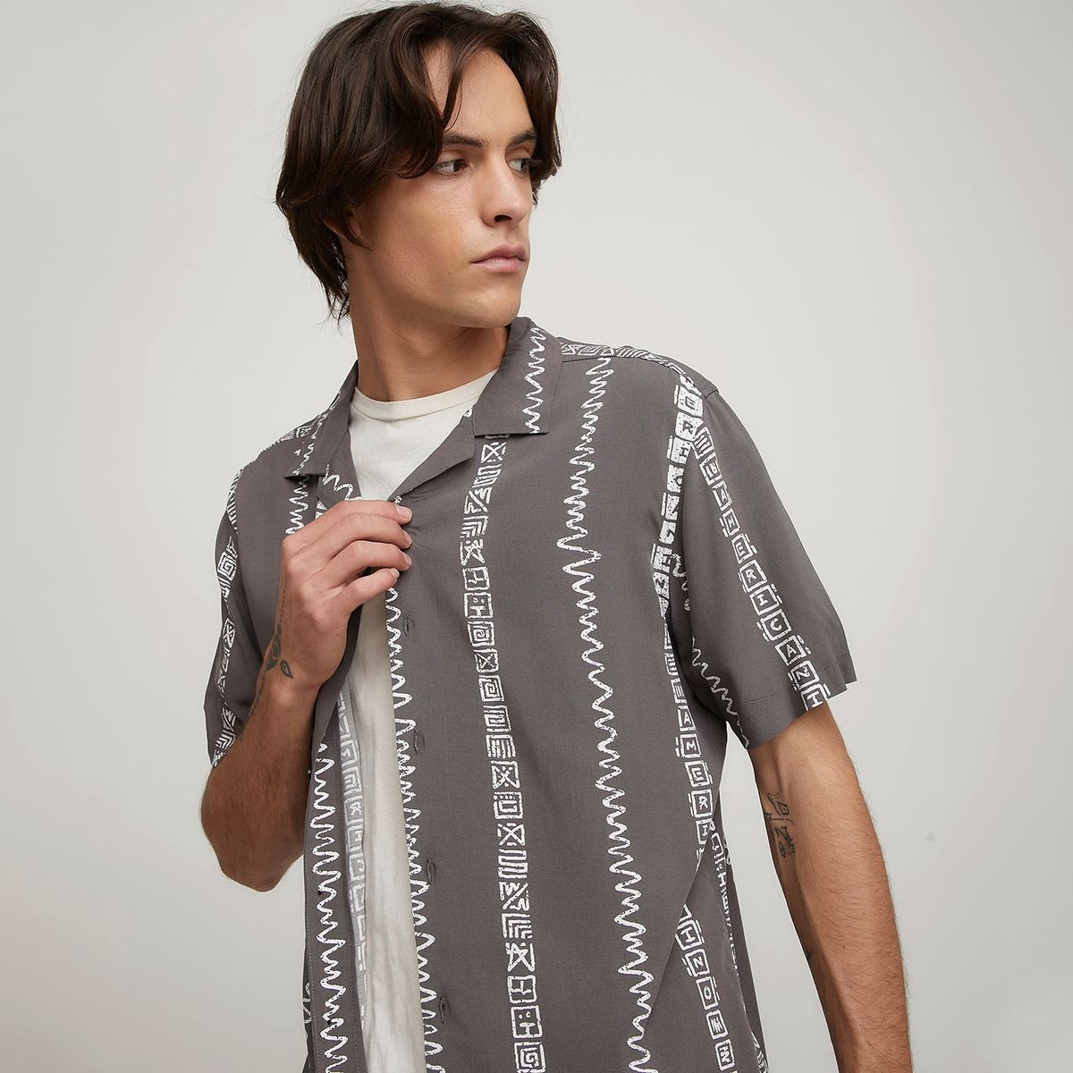 AMERICANINO - Americanino Camisa Guayabera Manga Corta Viscosa Hombre