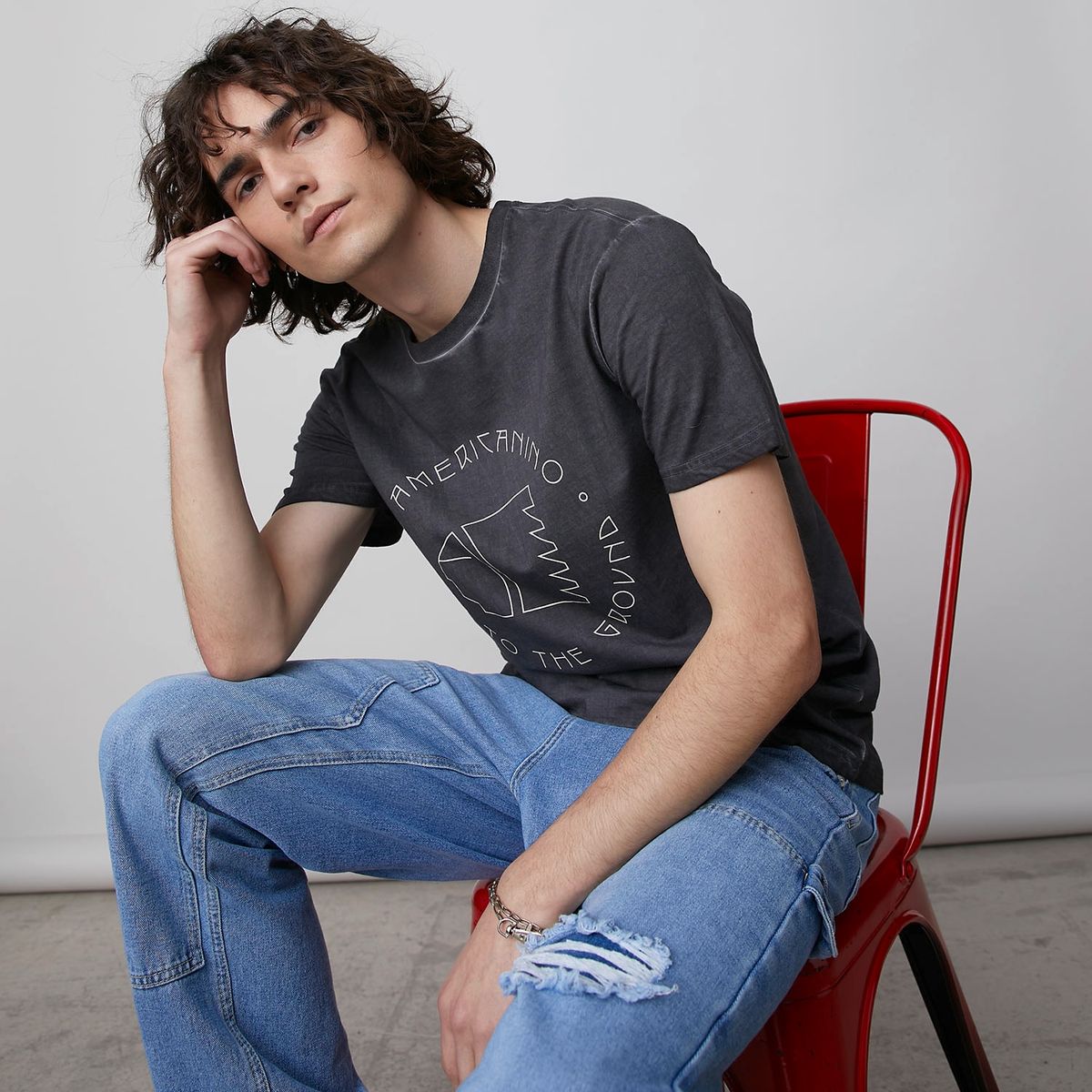 AMERICANINO - Americanino Polera Manga Corta Algodón Orgánico Hombre