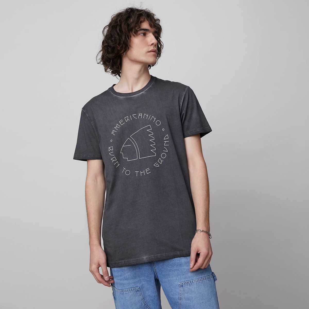 AMERICANINO - Americanino Polera Manga Corta Algodón Orgánico Hombre