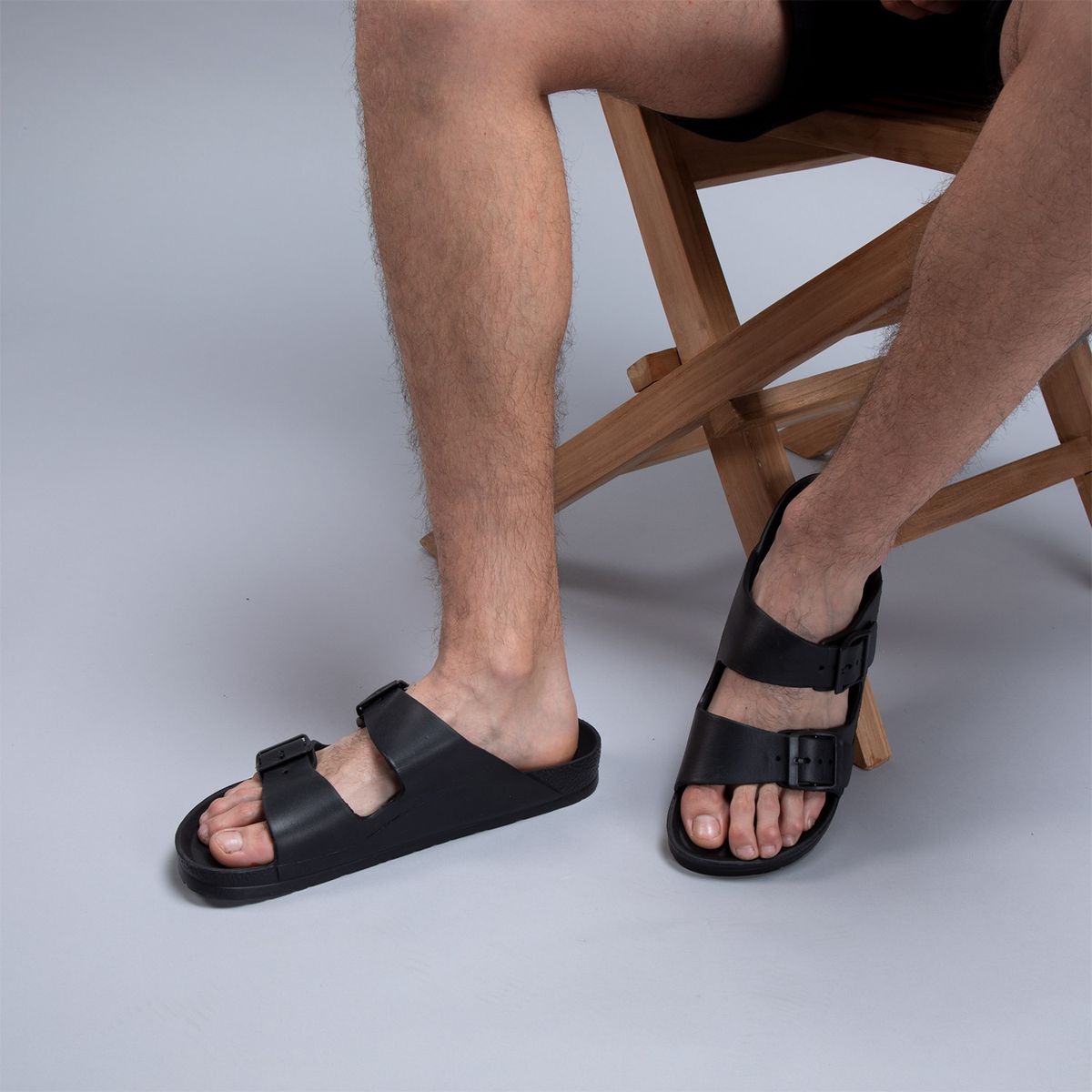 BEARCLIFF - Sandalia Hombre Negro Bearcliff