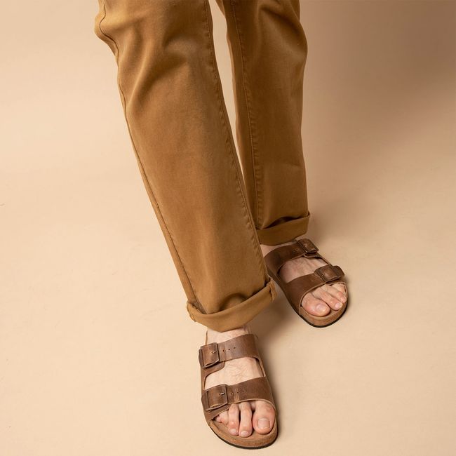 AMERICANINO - Sandalia Hombre Cuero Café Americanino