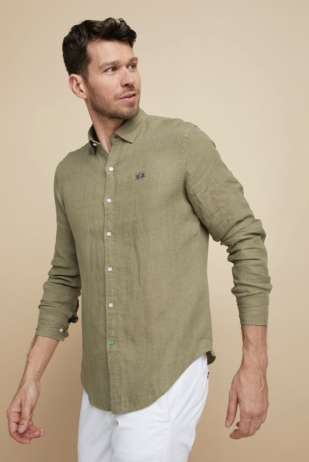 LA MARTINA - La Martina Camisa Slim Fit 100% Lino Europeo Hombre