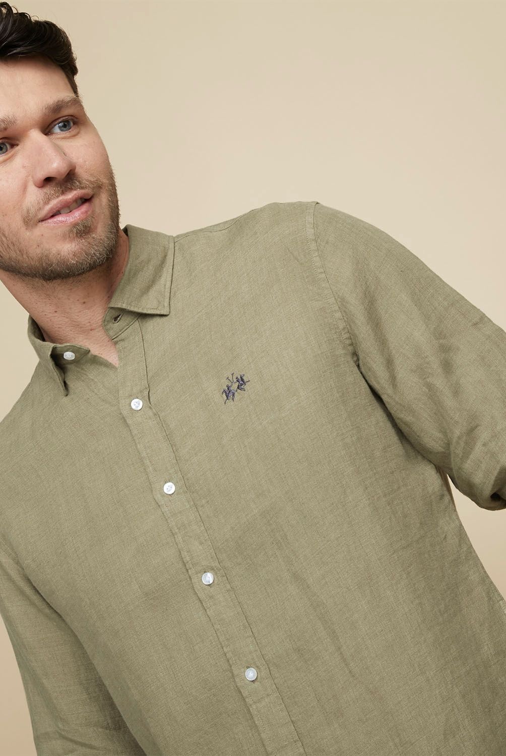 LA MARTINA - La Martina Camisa Slim Fit 100% Lino Europeo Hombre