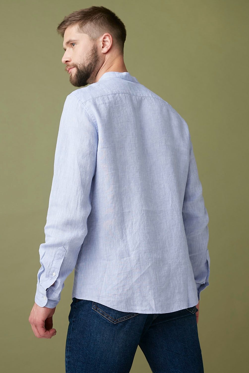 WOLF&HANK - Wolf & Hank Camisa Manga Larga 100% Lino Europeo Slim Fit Hombre