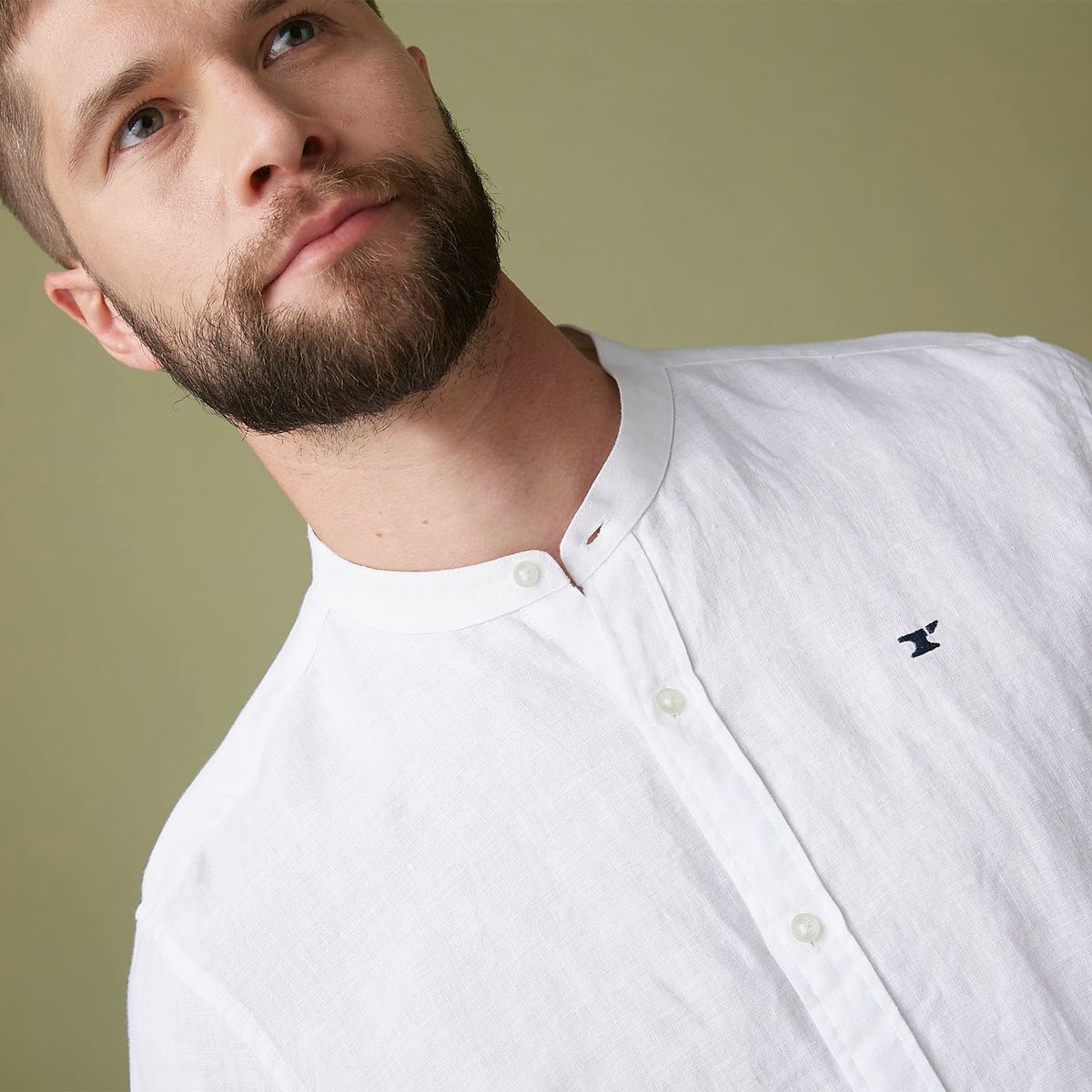 WOLF&HANK - Wolf & Hank Camisa Manga Larga 100% Lino Europeo Slim Fit Hombre