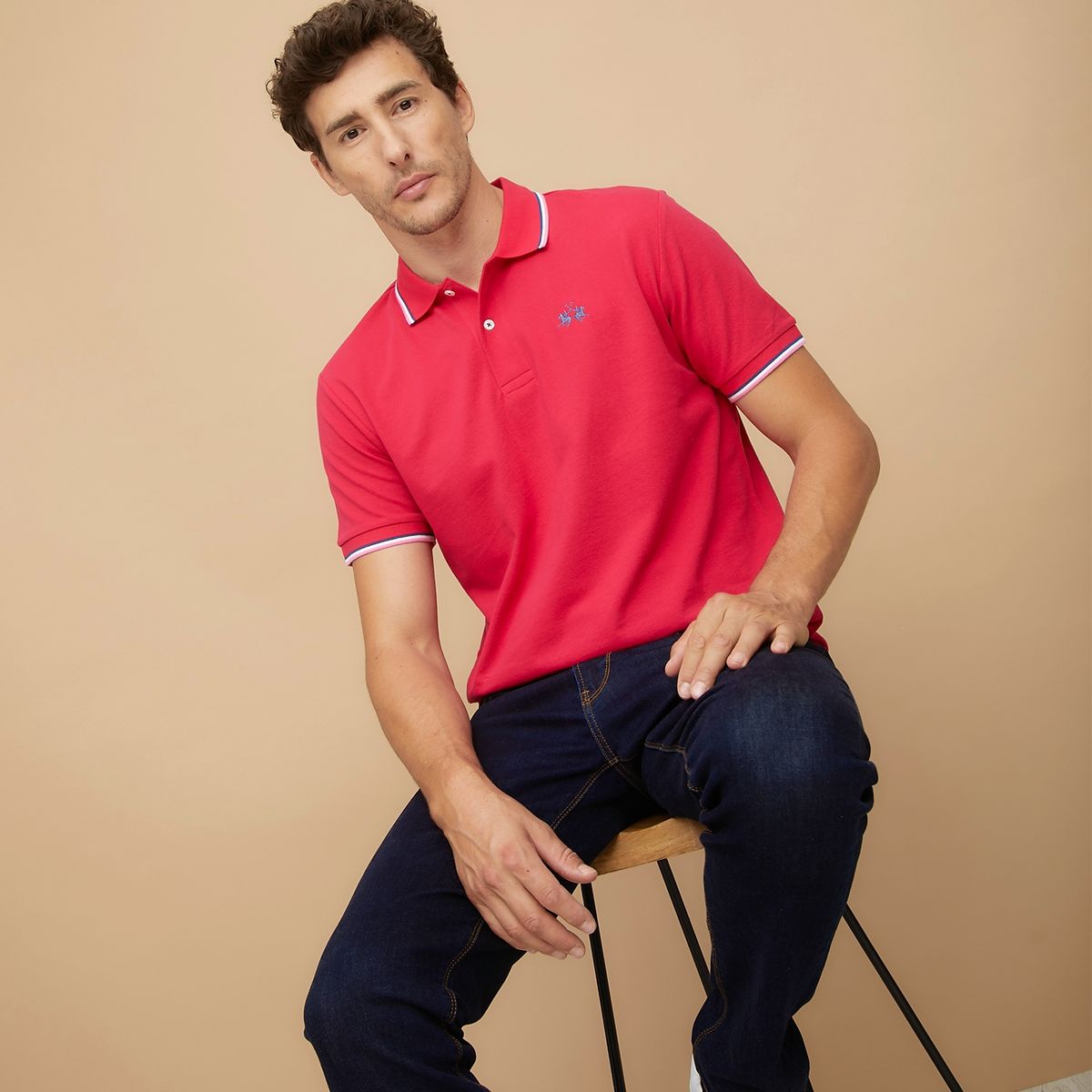 LA MARTINA - La Martina Polera Piqué Manga Corta Algodón Premium Hombre