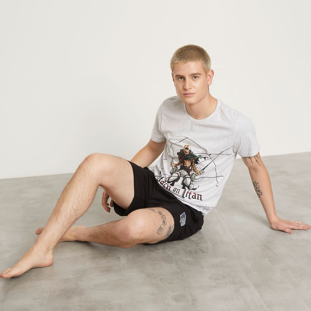 MANGA ANIMED - Pijama Corto Algodón Hombre Manga Animed