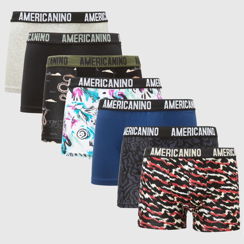 AMERICANINO - Americanino Pack de 7 Pack Boxer Algodón Hombre