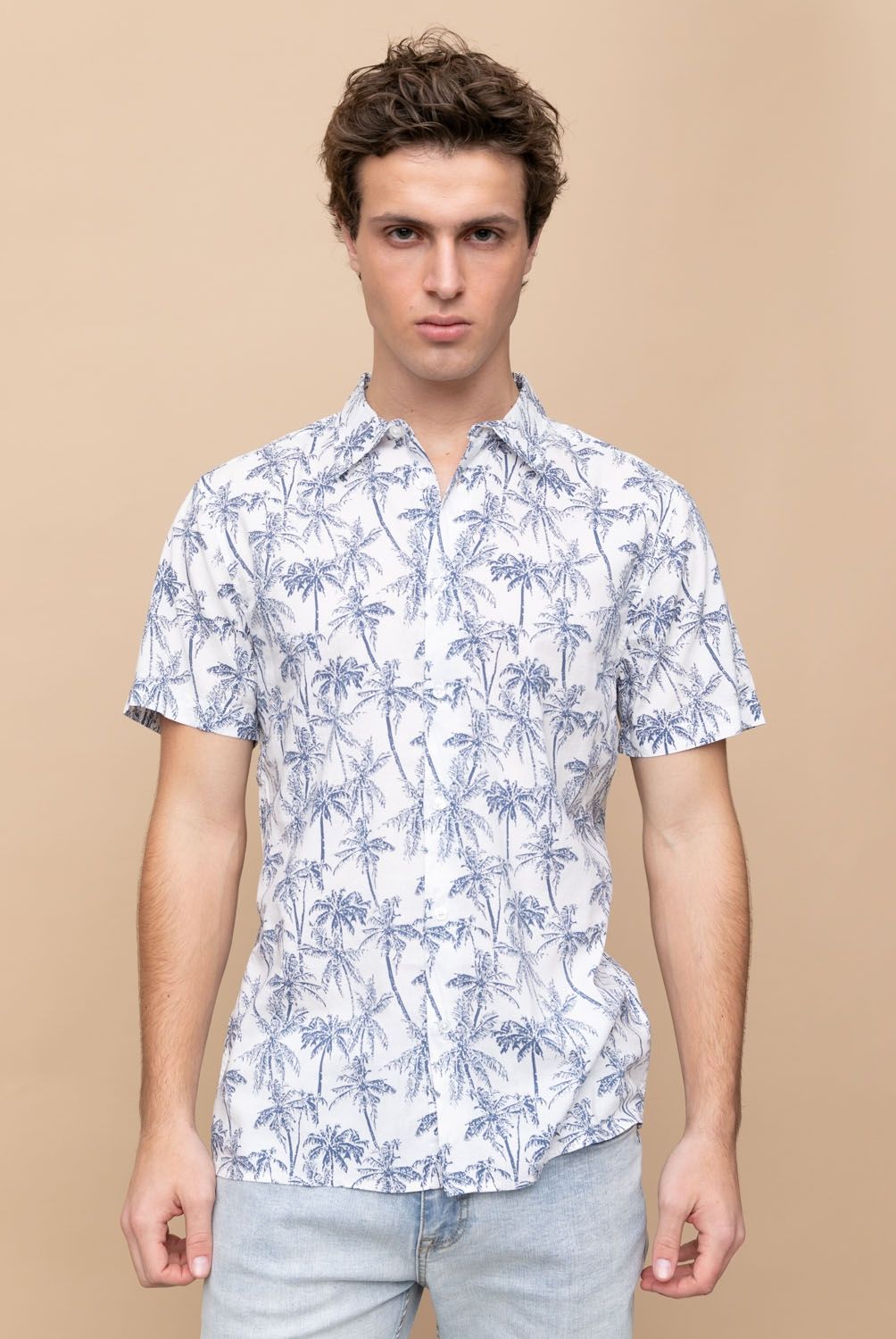 BASEMENT - Camisa Guayabera Manga Corta Viscosa Hombre Basement