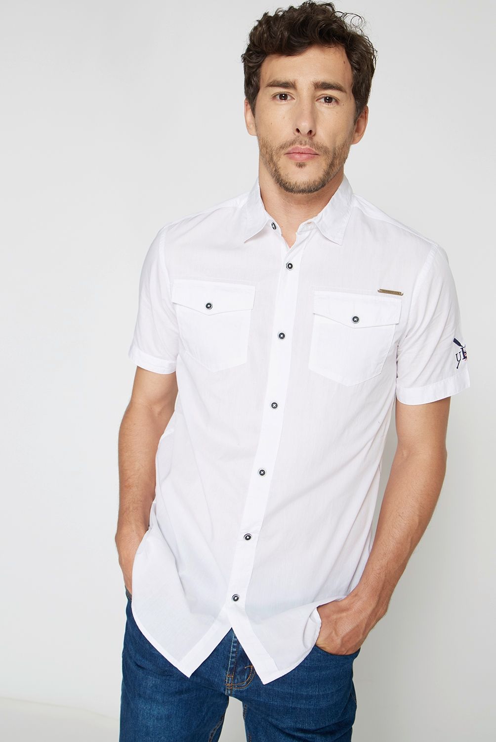 UNI T - University Club Camisa Casual Manga Corta Hombre
