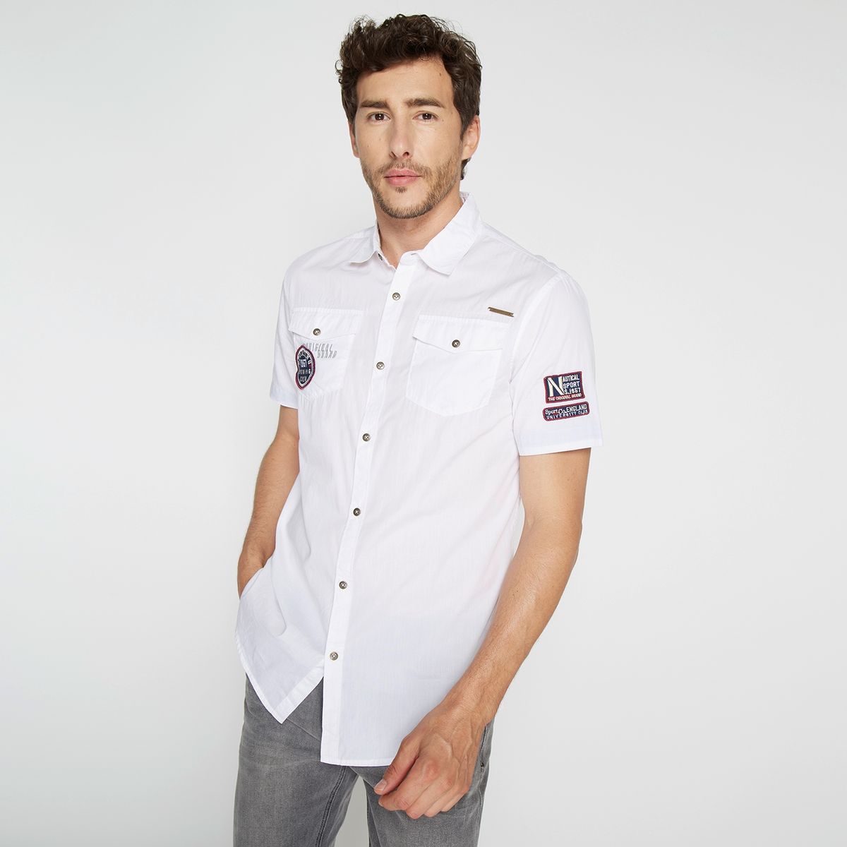 UNI T - University Club Camisa Casual Manga Larga Algodón Hombre