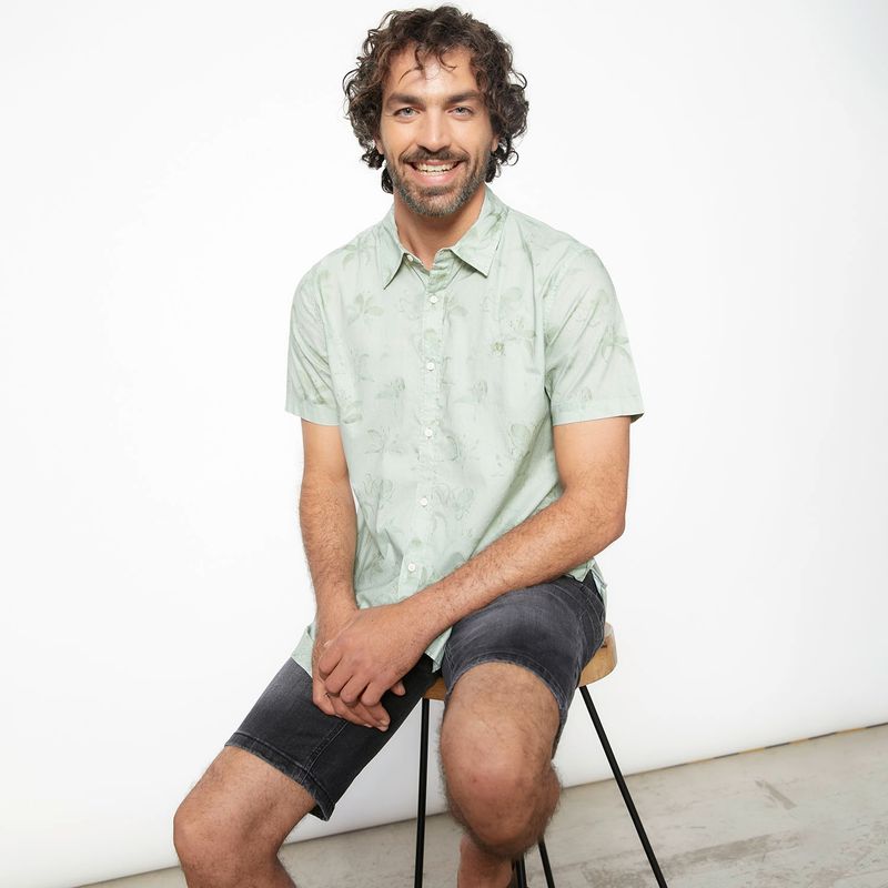 CASCAIS - Camisa Casual Manga Corta  Algodón Hombre Cascais